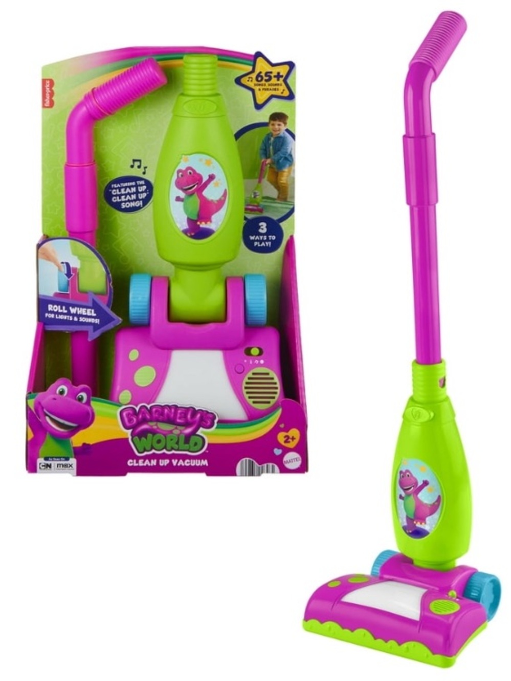 Barney's World Kids Vacuum Toy - Pink & Green Pretend Play